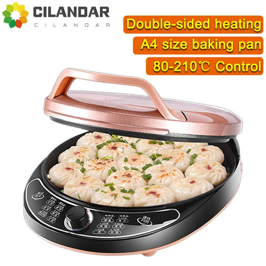Electric double-heated frying pan